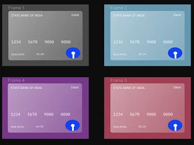 Debit Card design figma glassmorphism