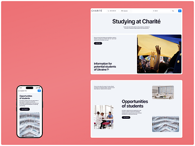 Charite's Website Makeover: Bright, Clear, & Mobile-Ready design designinspiration figmadesign illustration interfacedesign logo responsivewebdesign ui uidesign uiuxinspiration