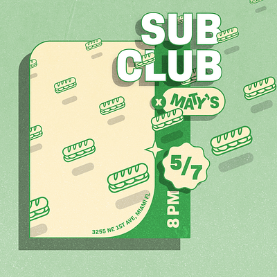 SUB CLUB X MATY'S flyer flyer design graphic design illustrator miami pop up flyer