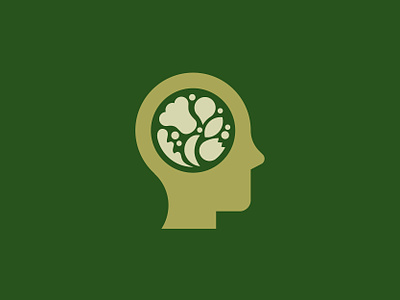 Garden State of Mind brain circle daydreaming floral flower garden head imagination logo man mark mind nose person silhouette