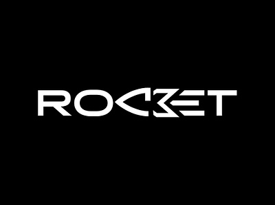Rocket bomb branding clean clever design futuristic game hidden launch lettering logo mark missile negative space rocket simple tech type typography vector
