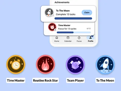 Planndu Achievement Badges app badges design ui