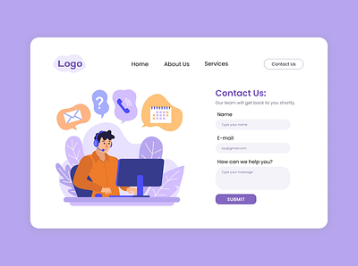 Daily UI Challenge 028 - Contact Page contact page contact us dailyui dailyuichallenge design graphic design illustration logo productdesign ui uidesign uiuxdesign ux uxdesign webdesign website design