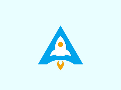 A & Rocket a and rocket a rocket bet rocket logo brand identity creative flat fly growing icon letter a minimalist modern monogram professional rocket simple sky space spaceship take off