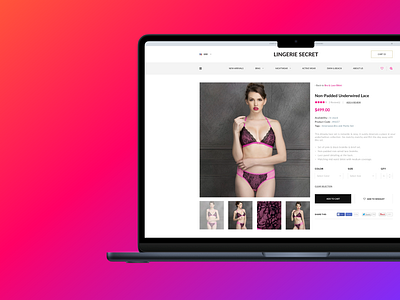 LINGERIE SECRET HOMEPAGE AND PRICING & PRODUCT DETAILS figma