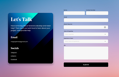 Get Hired card design typography ui ux
