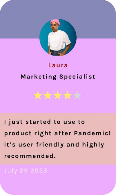 Customer Review Card graphic design ui