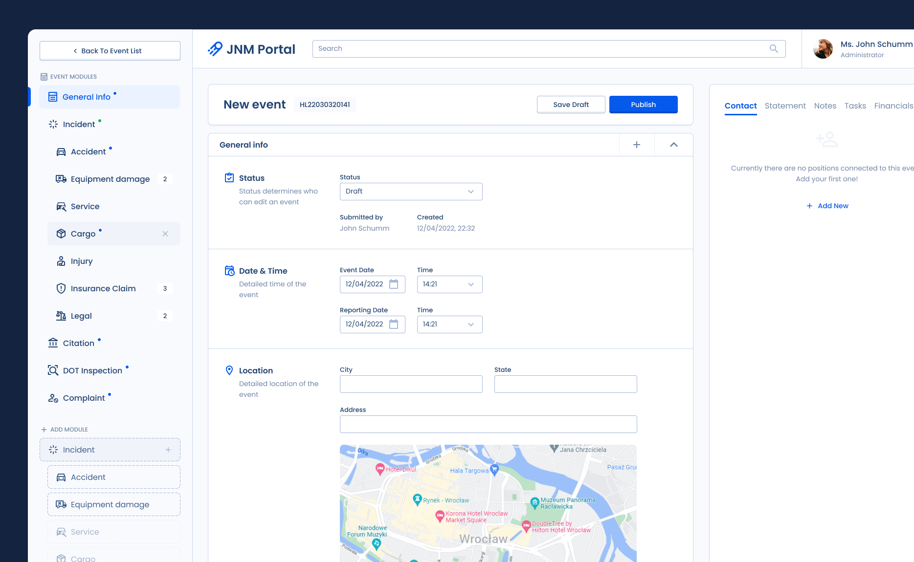 Truck Service Portal blue clean dashboard interface modern ui white