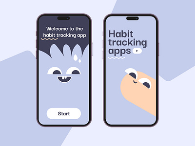 Мобильное приложение «Трекер привычек» app branding design illustration ui ux vector веб дизайн фигма