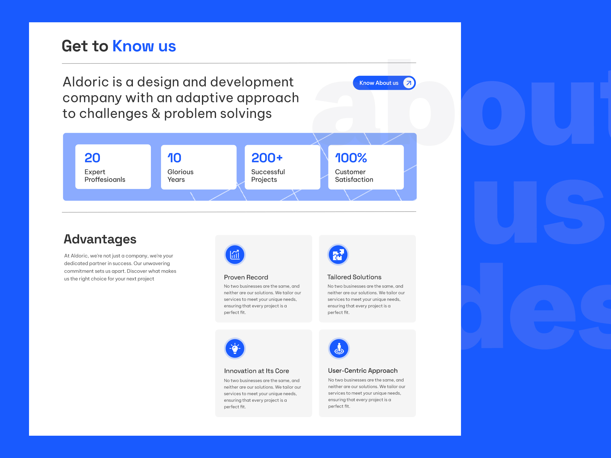 About Us Section - Photoshop UI By Aditya Sahu On Dribbble