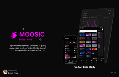 Moosic App case study design movies music uiux