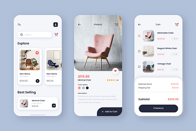 Furnicraft | Furniture Marketplace App ecommerce application mobile app mobile application ui