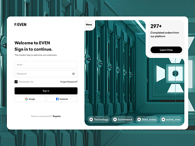 Even - Sign Up/Sign In Page agency app design design dribbble onboarding sign in sign up ui ux web design webdesign welcome