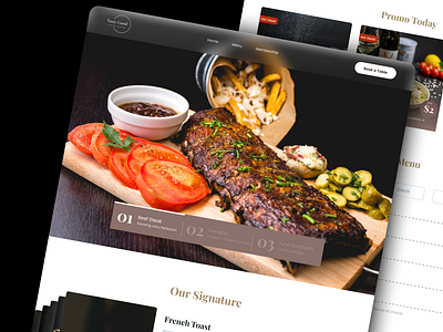Tasty Good - Restaurant Web Profile app branding brown design elegant profile restaurant tastygood ui ux