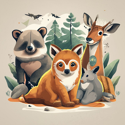 Illustration | Forest Animals illustration pencil art water colors