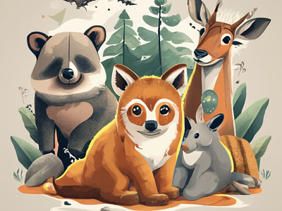 Illustration | Forest Animals illustration pencil art water colors
