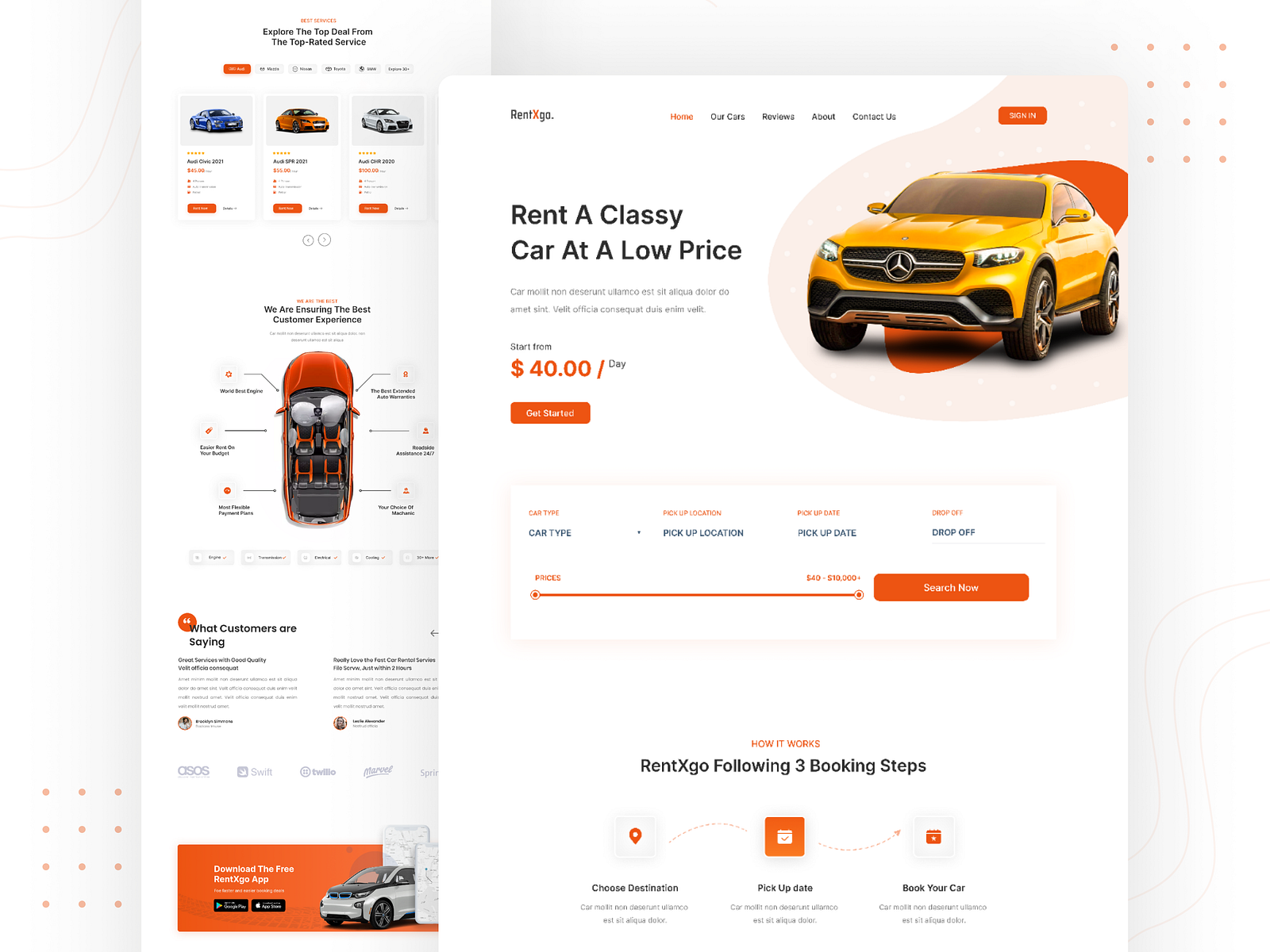 Car Rent Landing Page Design by Kamrul Hossain on Dribbble