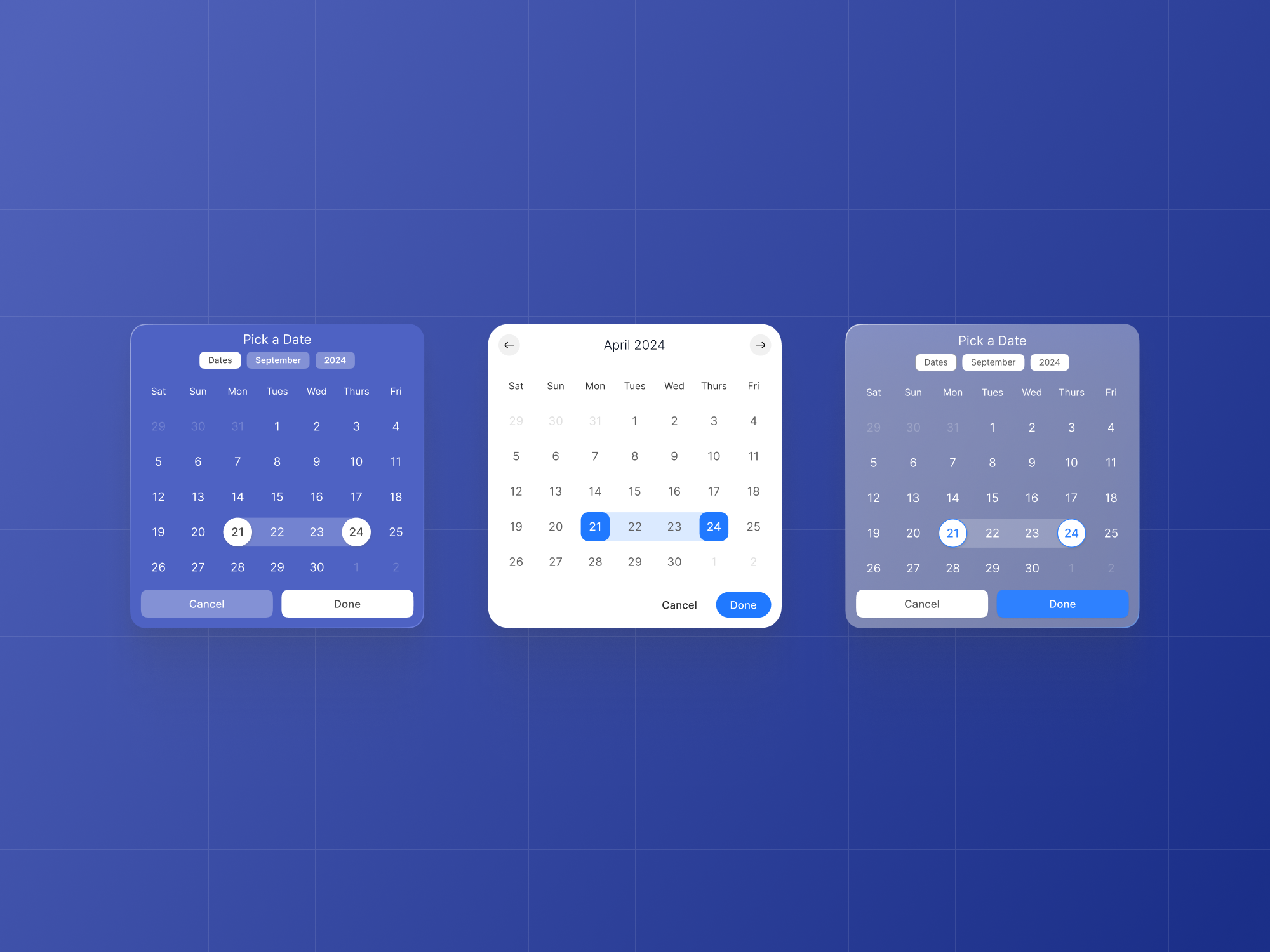 Minimal Calendar Ui Design android calendar calendar interface calendar ui date date picker date ui design glass glassmorphism ui ui design uiux ux ux design windows