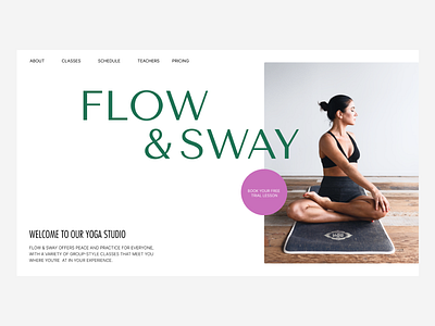 Yoga studio website concept concept design figma font graphic design inspiration landing landing page shot sport ui web website white yoga