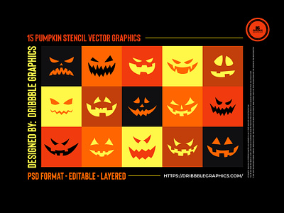 Free 15 Pumpkin Stencils free freebie halloween halloween 2023 halloween 23 psd pumpkin pumpkin stencils stencils vector