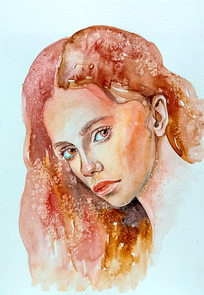 Watercolor portrait of girl, Woman face, Ukraine, Original art art girl illustration paint painting portrait style watercolor woman