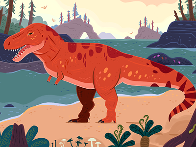 T-Rex childrens books design dinosaur drawing illustration ilu kidlitart natural history museum nature prehistoric