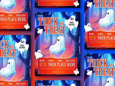Free Halloween Trick Or Treat Flyer Design flyer flyer designs free freebies halloween halloween flyer template trick or treat