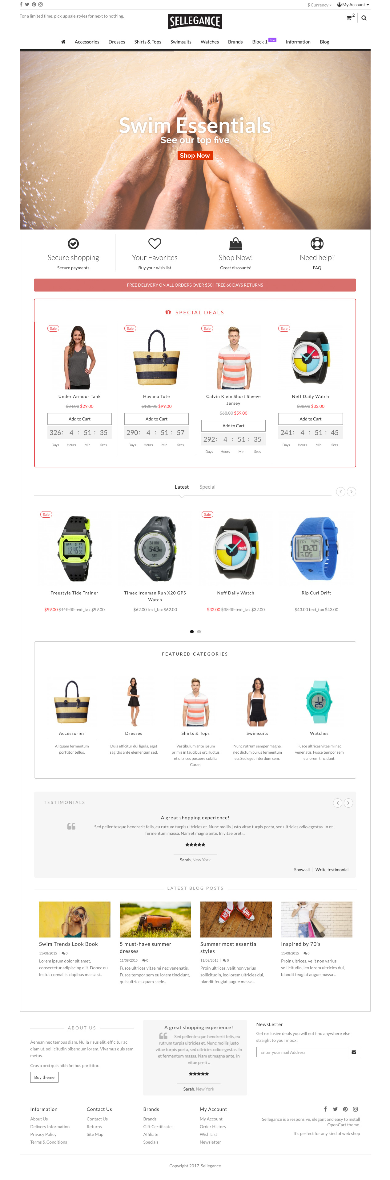 Sellegance - Responsive And Clean OpenCart Theme By Swot Matrix On Dribbble