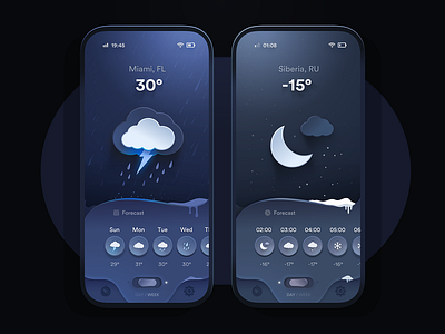 Weather App's UI (Neumorphic Design) neumorphism ui