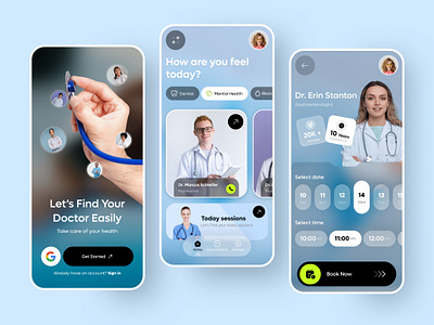 Healthcare mobile app UI android app appointment call call app doctor health app health care healthcare healthcare app hospital ios iphone medical mobile mobile app mobile ui mobile ui ux onboarding schedule