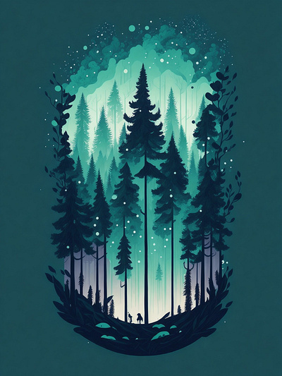 Forest illustration branding graphic design motion graphics ui
