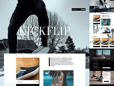 Kickflip cart checkout e commerce gen z kickflip landing page shopping cart skateboard skateboarding thrift video