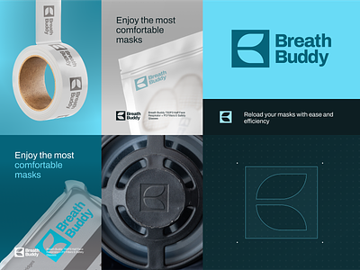 Breath buddy brand identity brand branding cyan design graphic design graphics identity illustration logo mark ui vector visual design web design website