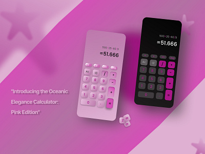"OceanBreeze Calculator: A Splash of Purple and Pink" dailyui dailyui004 design ui ux