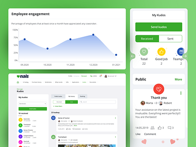 Nais - Employee Appreciation Platform (SaaS) product design ui