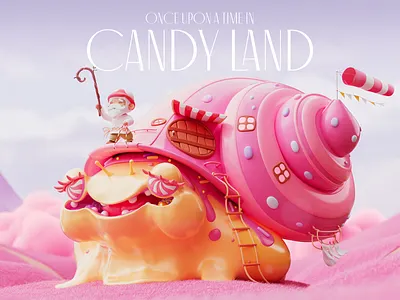 Candyland Story 3d animation blender bossfight candies candyland character dwarf houdini illustration pink redshift snail vogel