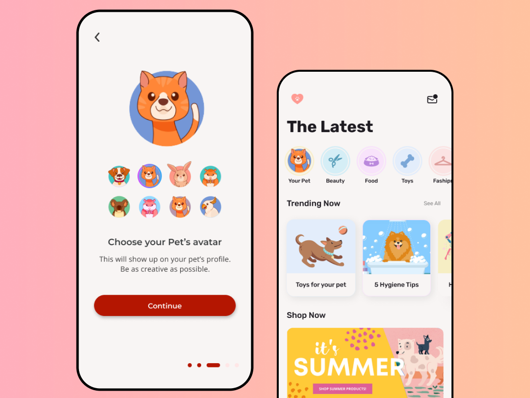 Pet App UI by Spriha on Dribbble