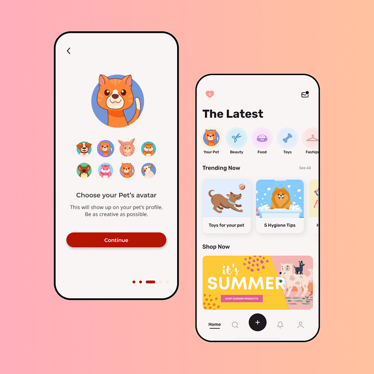 Pet App UI by Spriha on Dribbble