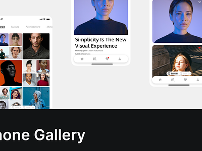 Phone Gallery mobile application mobile design photo gallery social media application ui user experience user research