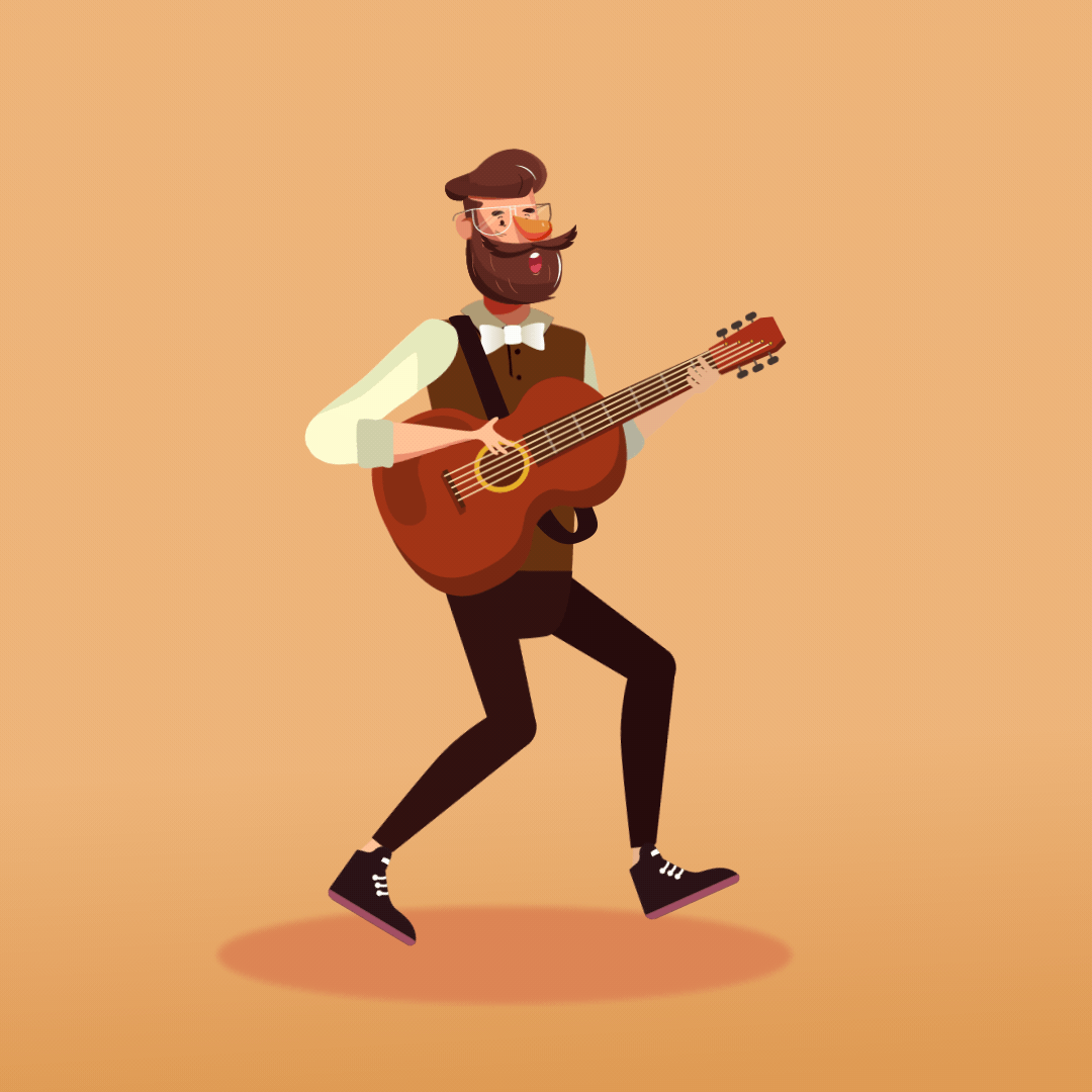 Guitarist animation animation motion graphics