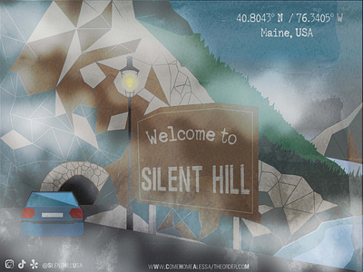 Silent Hill Advertising Poster adobe illustrator design fanart graphic design grunge illustration lowpolyart roughstyle toronto videogames