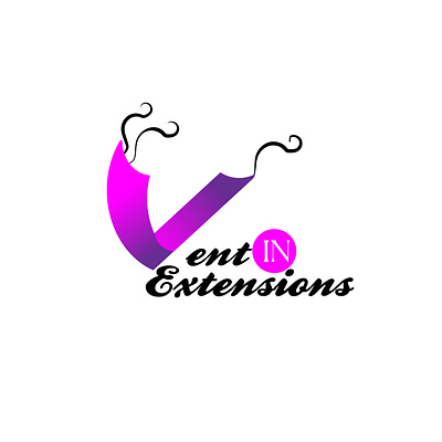 logo design for hair brand ,vent in extension graphic design logo