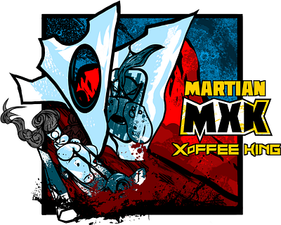 MARTIAN XOFFEE KING - Ruler of Mars big dummy capitalism environment fantasy fantasy design graphic design illustration mars martians sci fi science fiction space
