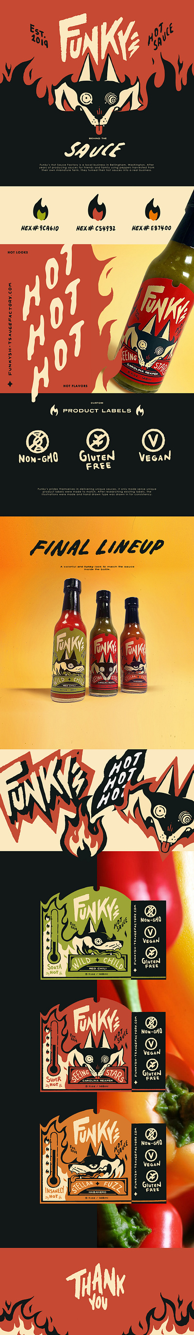 Funky's Hot Sauce Rebrand branding graphic design illustration logo rebrand