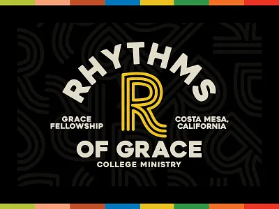 Rhythms of Grace Logo Lockup art direction branding church logo design icon lockup logo monogram r rhythm type typography