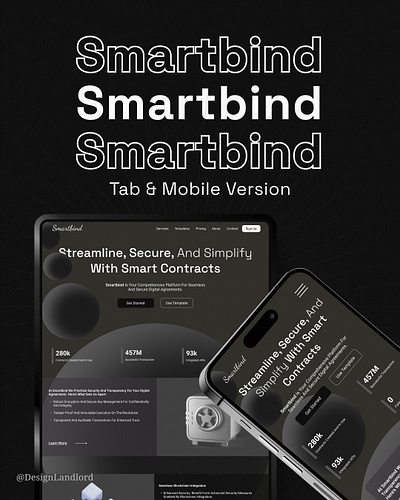 Smartbind tablet and mobile version app design landing page mobile mobile design tablet ui user interface ux