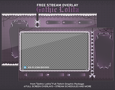 ♰ Free "Gothic Lolita" Twitch Overlay / Full Package ♰ free stream design free twitch overlay gothic stream design stream stream graphics stream overlay twitch twitch design twitch graphics twitch overlay