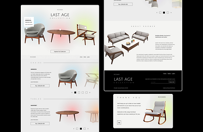 Roomer Landiong Page | DailyUI 003 animation branding cta design digital product design freelance furniture landing page light design modal shop ui web design