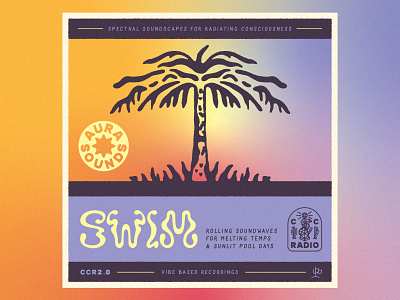 Aura Sounds: Swim album cover aura sounds dj dusty hot mix palm tree playlist pool poolside radio spotify sunny swim