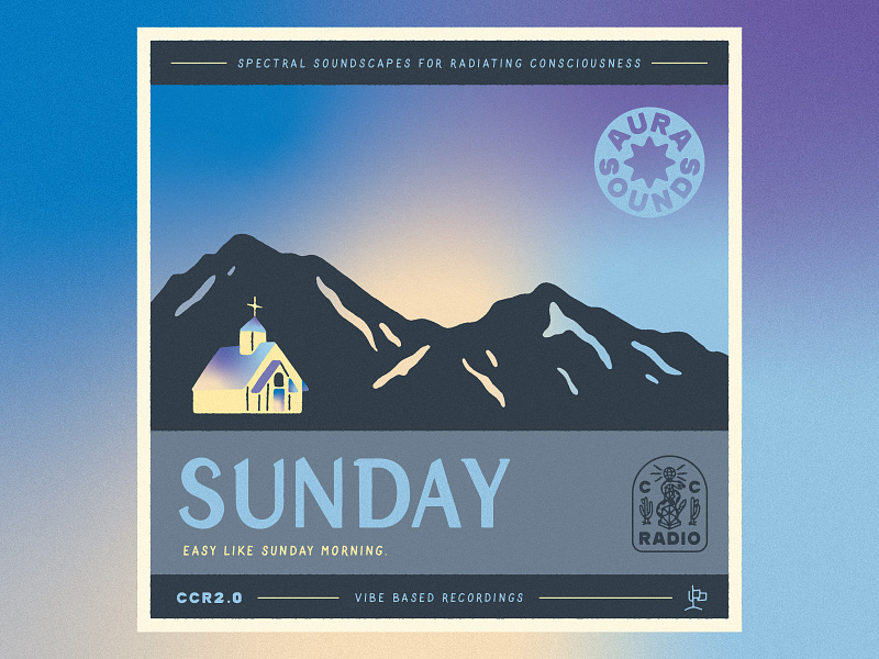 Aura Sounds: Sunday album art aura sounds church cross morning mountains mountainside music playlist cover radio spotify sunday sunset